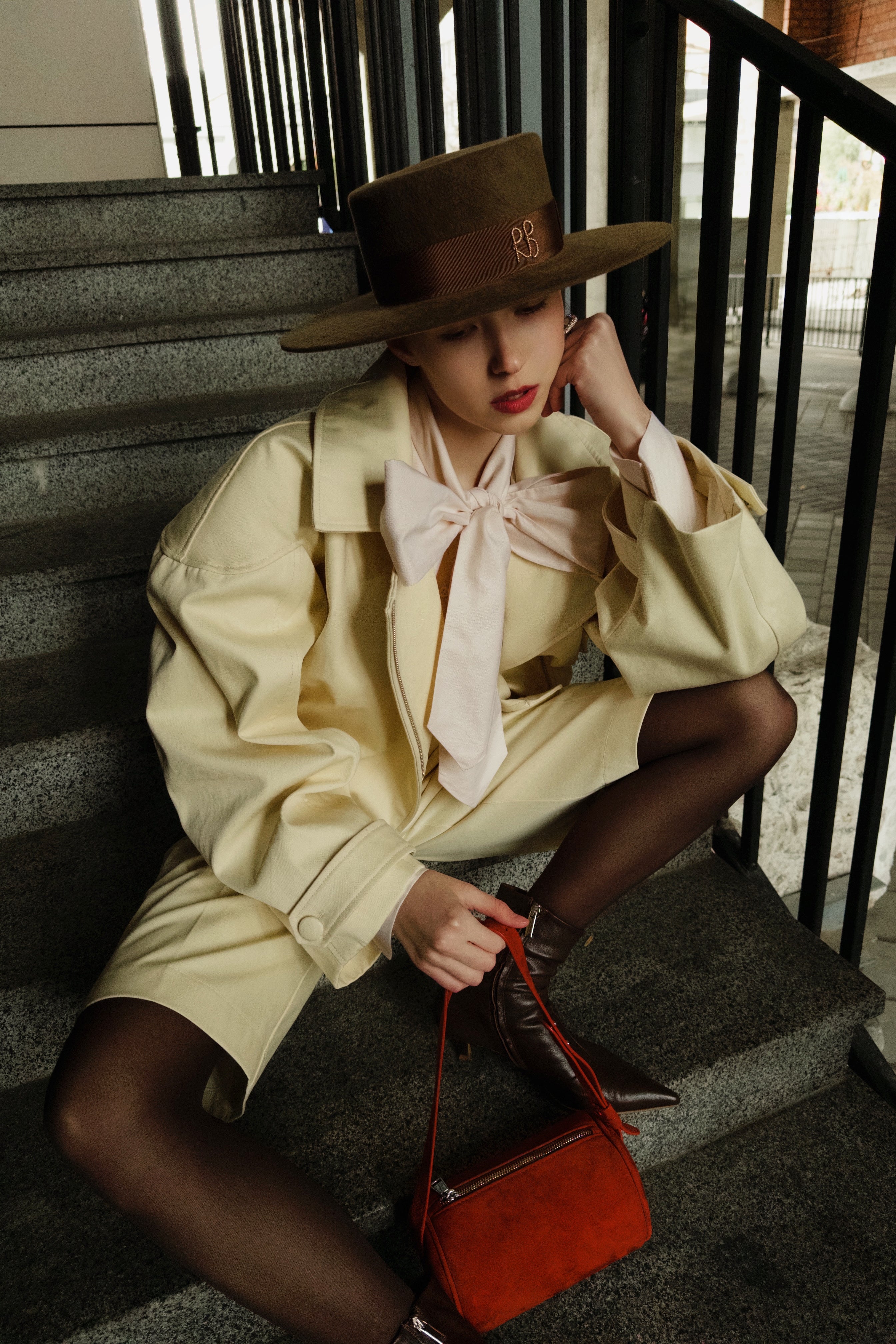 Butter Yellow Cotton Bow Blouse