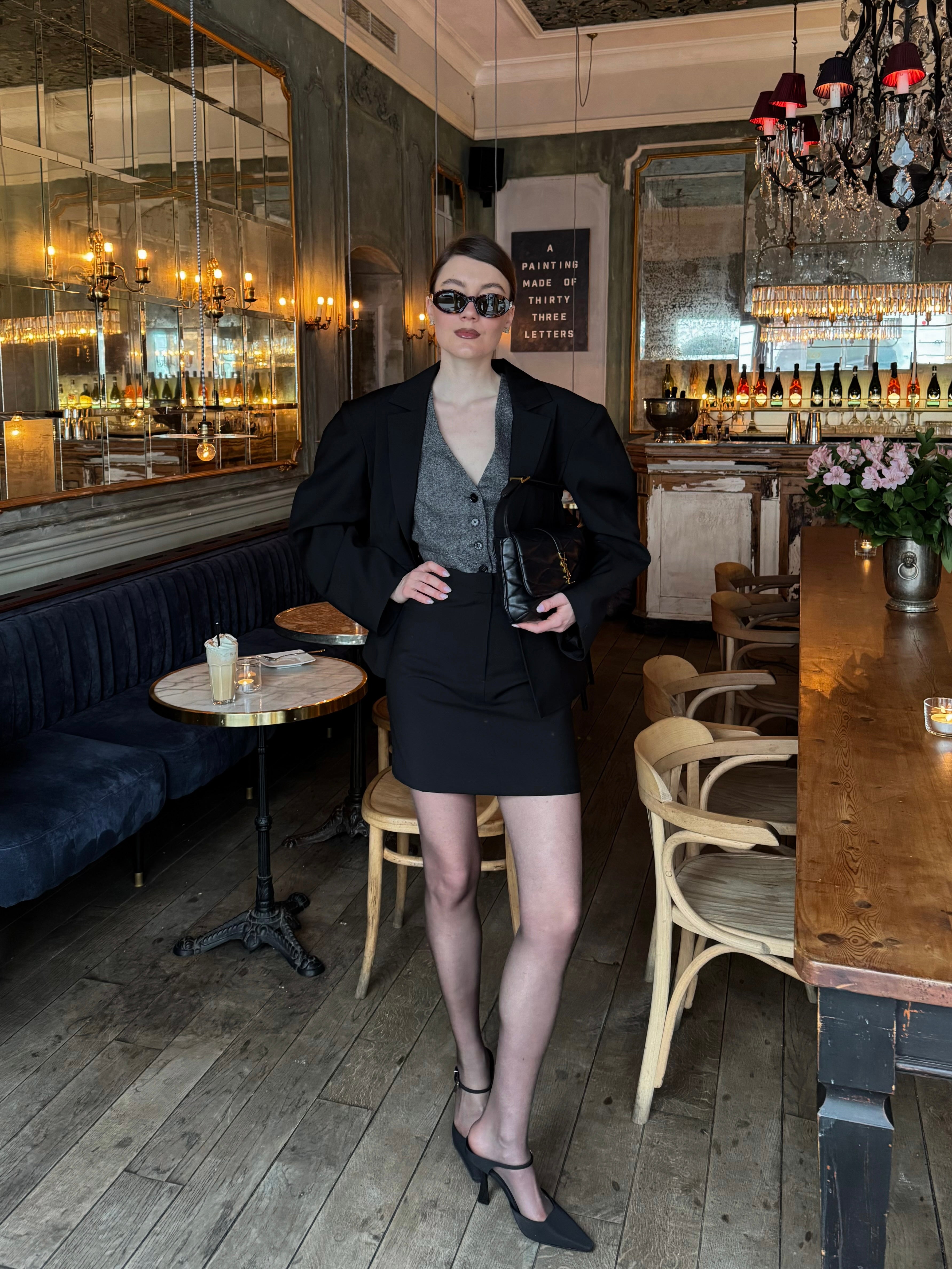 Classic Black Wool Skirt