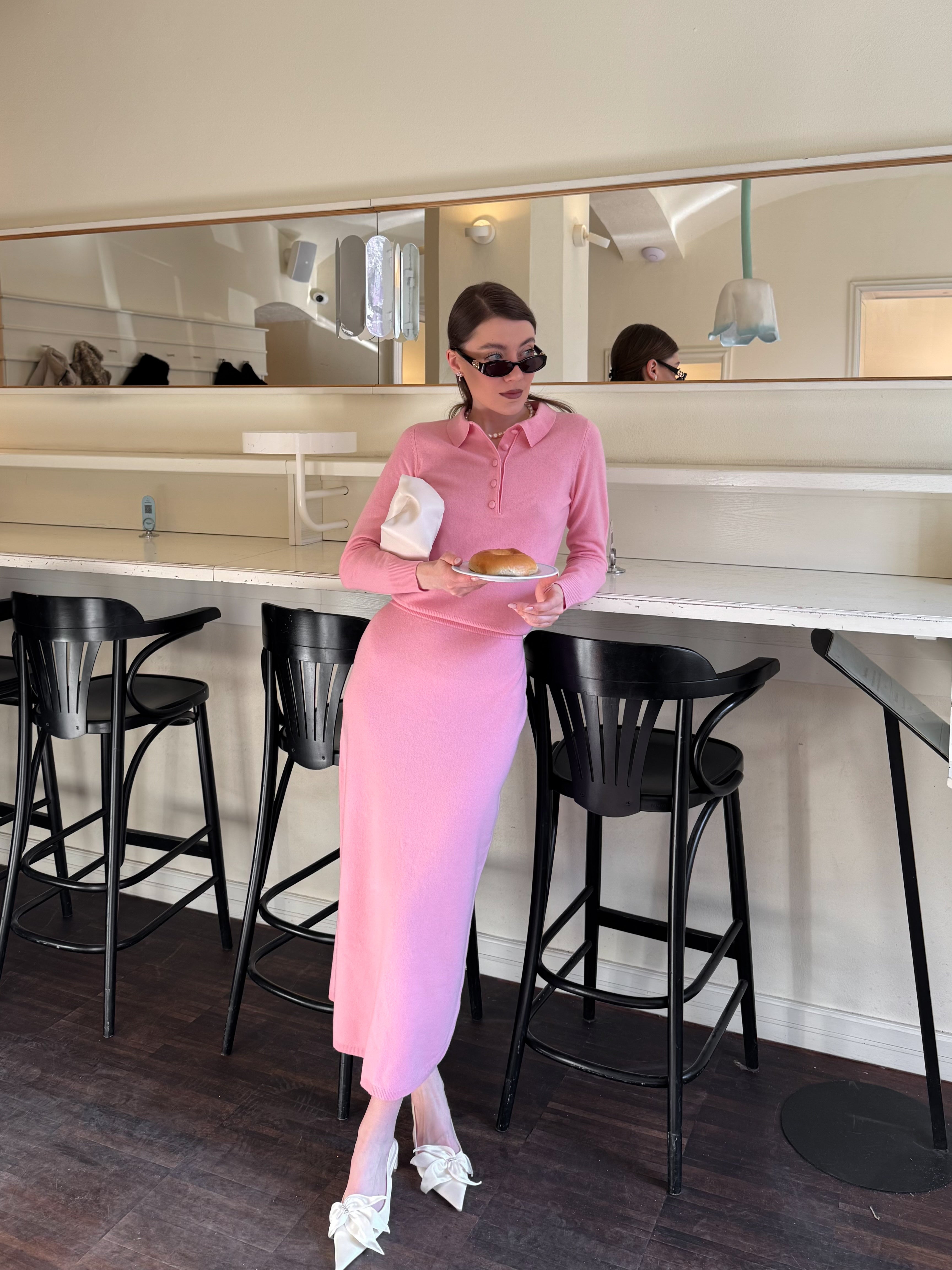 PURE MERINO WOOL SKIRT - Soft Pink