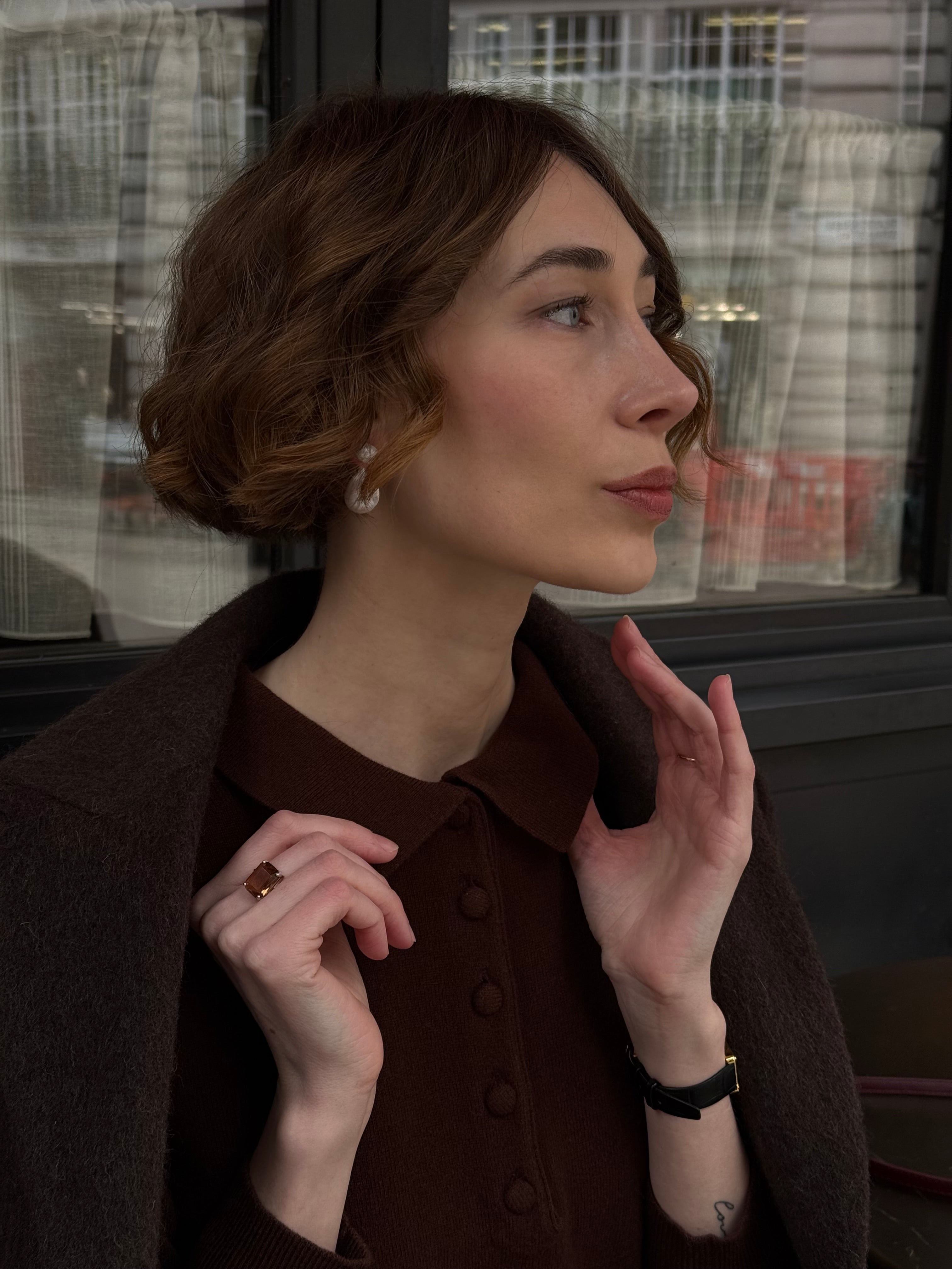 PURE MERINO WOOL POLO JUMPER
- Deep Brown