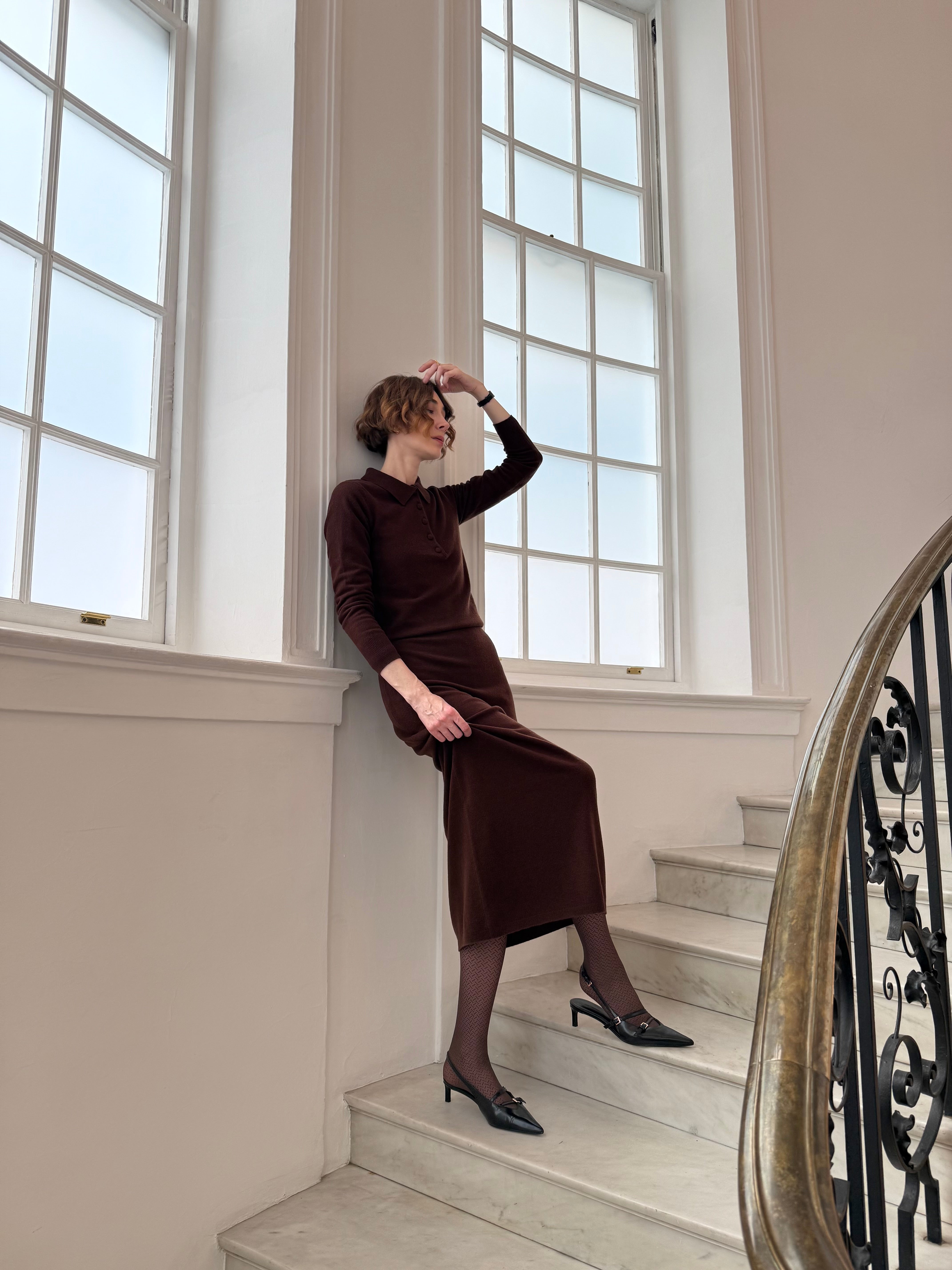 PURE MERINO WOOL SKIRT
- Deep Brown